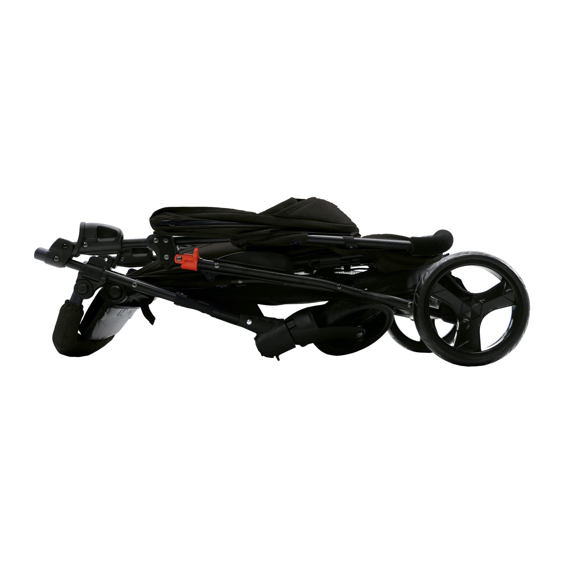 Asalvo CÁDIZ Silla de Paseo Ultraligera para bebé, Carrito de paseo, Respaldo Reclinable, Cochecito urbano, Arnés 5 Puntos, SPF50+, Capota con Ventana, Manejable, Máxima Seguridad, Hasta 17 kg, Negro