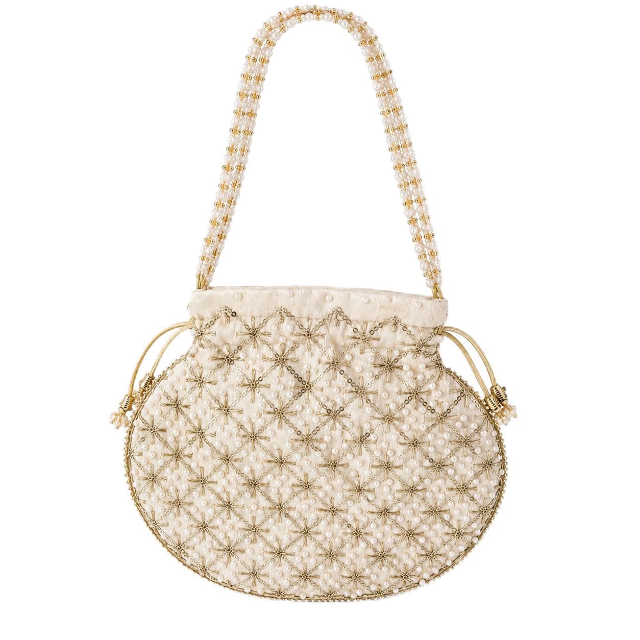 yunicron max Women's Premium Velvet Potli Bag with Pearl Handle/Ethnic Bridal Wedding Clutch for Women & Girls - Color may vary-picture-22