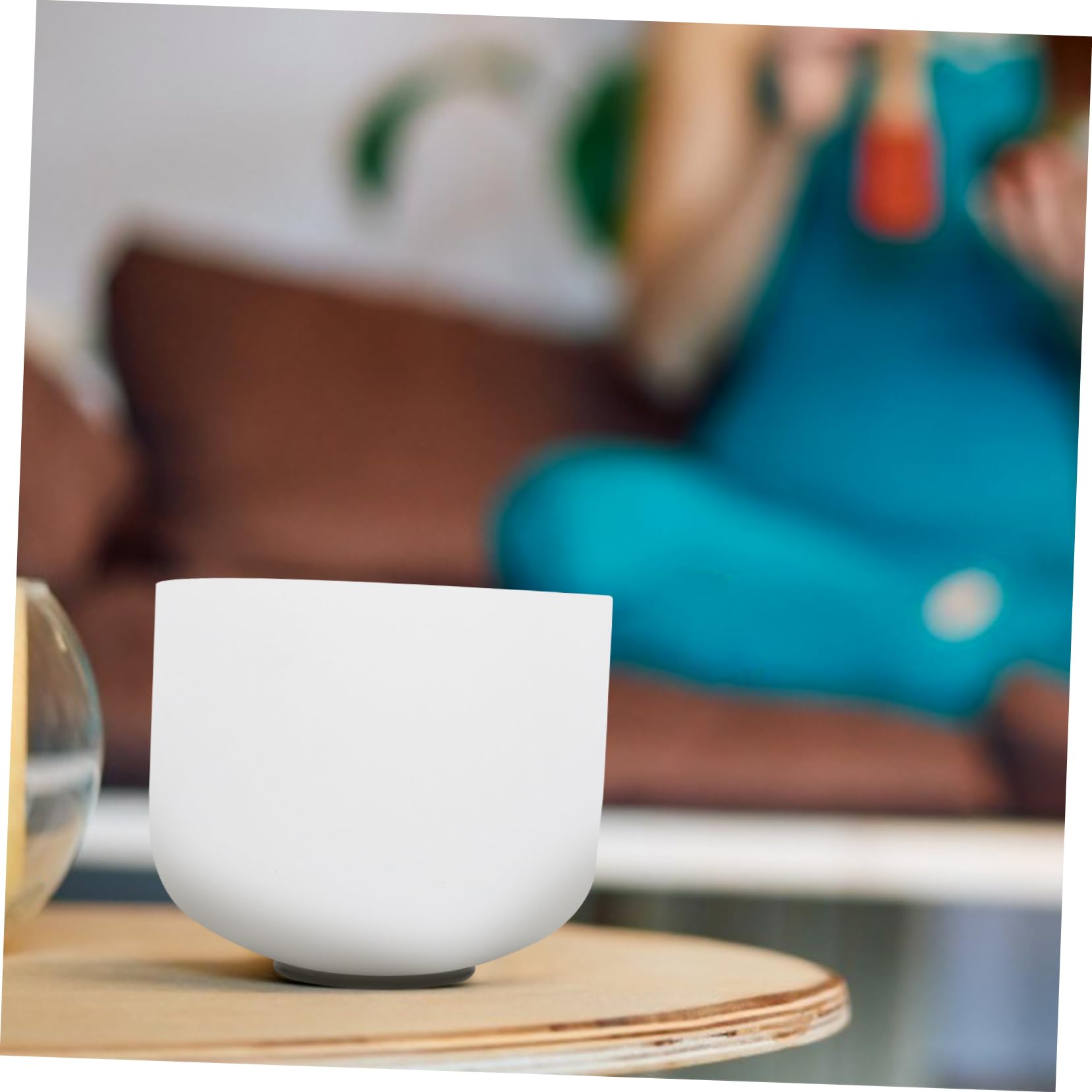 Ciotola Musicale di Meditazione in Cristallo Bianco 8 Pollici | Yoga e Studio, Portatile e Leggera, per Insegnanti e Praticanti Spirituali