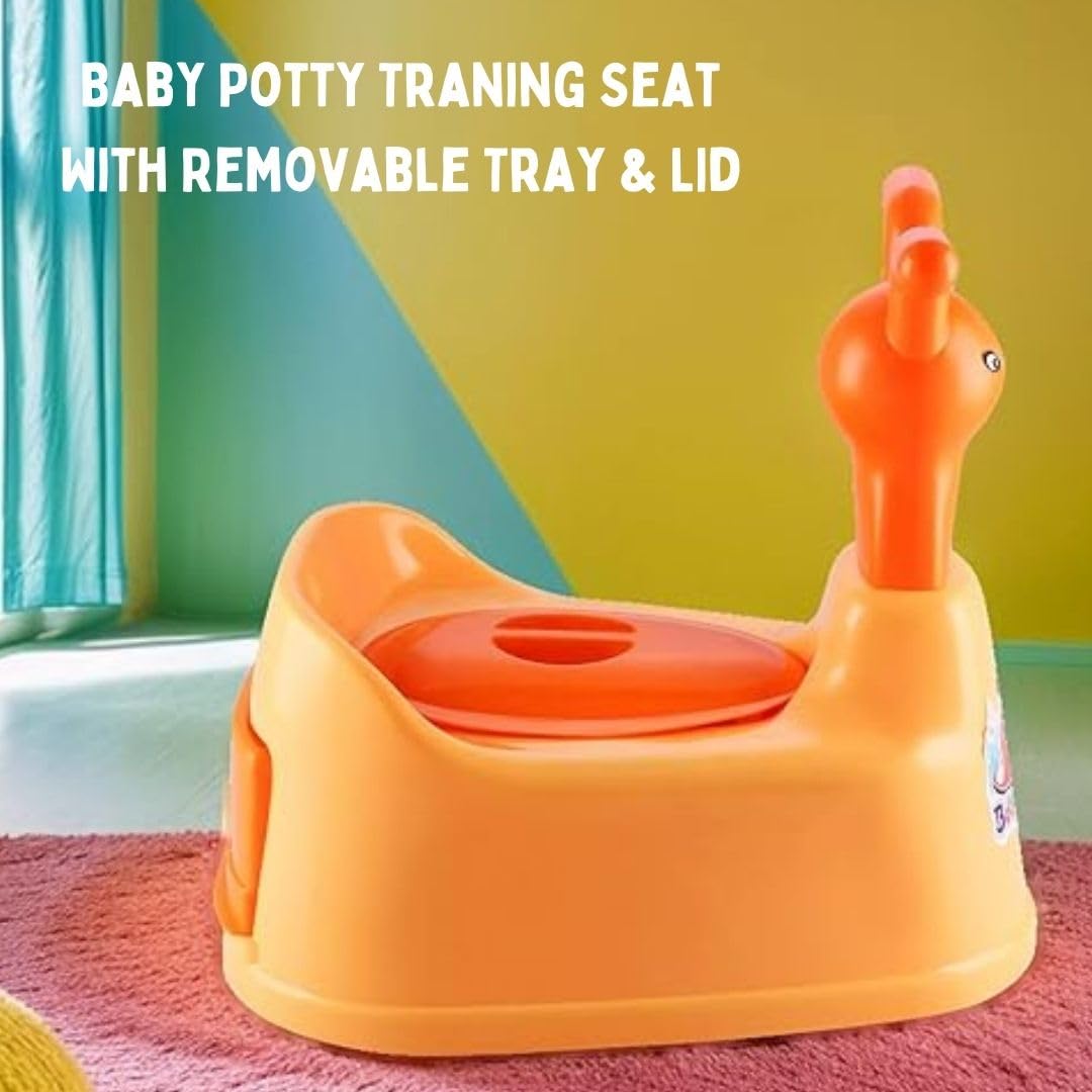 Zerya Potty Toilet Trainer Seat/Chair with Lid and High Back Support for Toddler Boys Girls (Age 7 Months to 3 Years) (Orange) 2