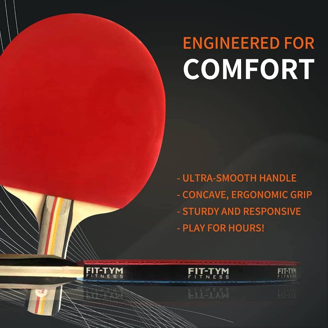 FITTYM Fitness Table Tennis Set Premium Table Tennis Bats and Balls
