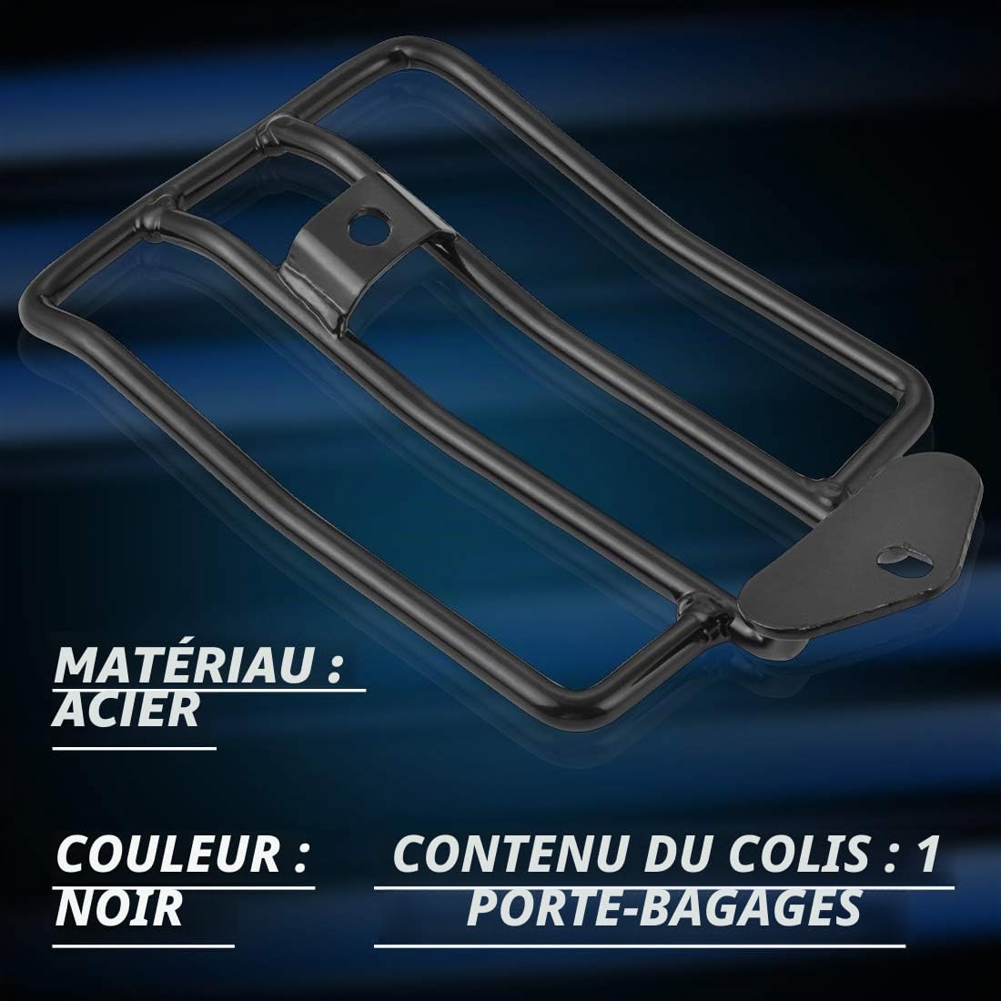 KATUR Support Rack Moto Bagages Shelf Convient aux Places arrière Solo 180mm (7") Fit Noir pour Harley Harley XL Sportster Fer 48 883 XL1200 2004-2018
