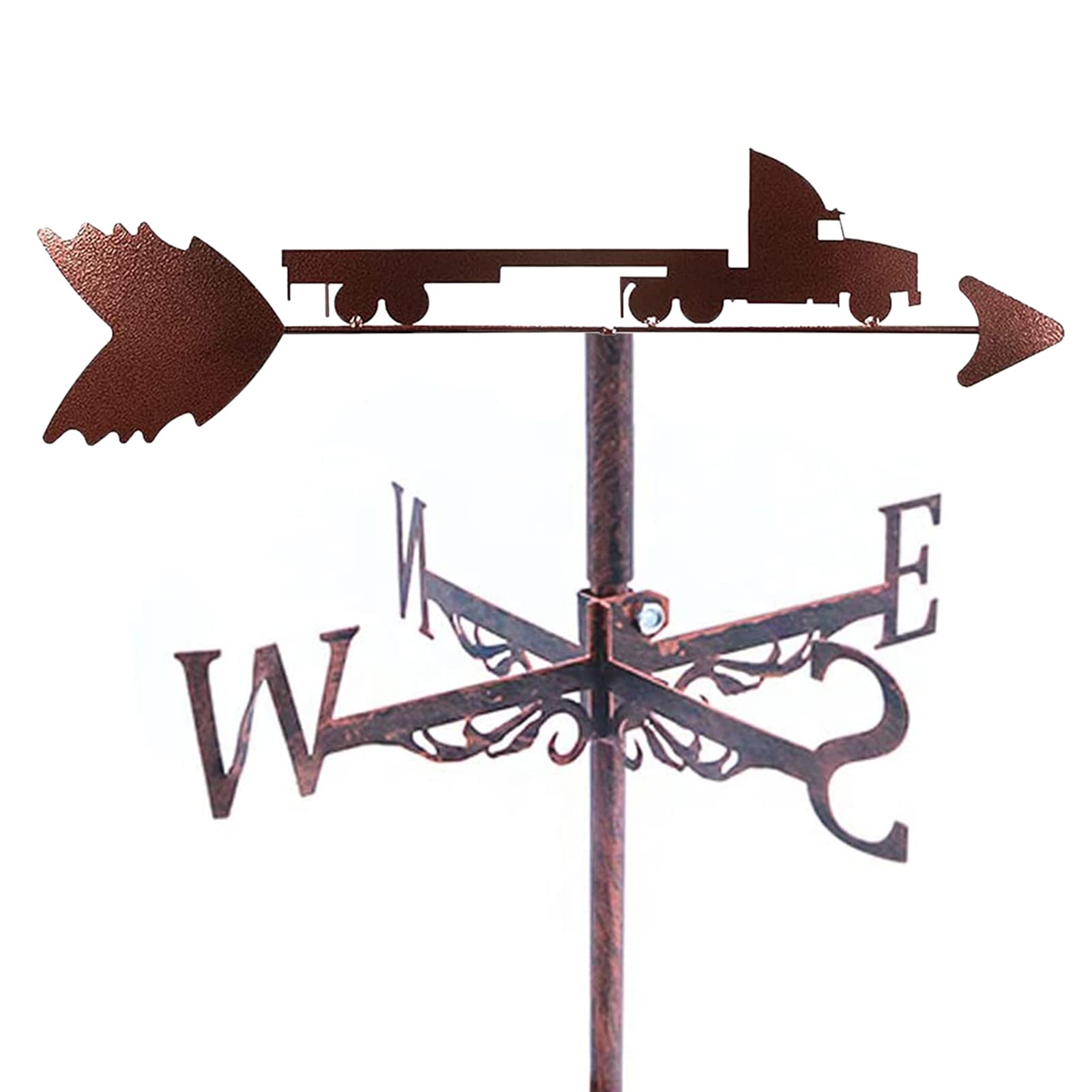 WIQUYBML wind vane with Roof Mount Metal Truck Weather Vane Wind Direction Indicator Outdoor Garden Weathercock Courtyard Decoration