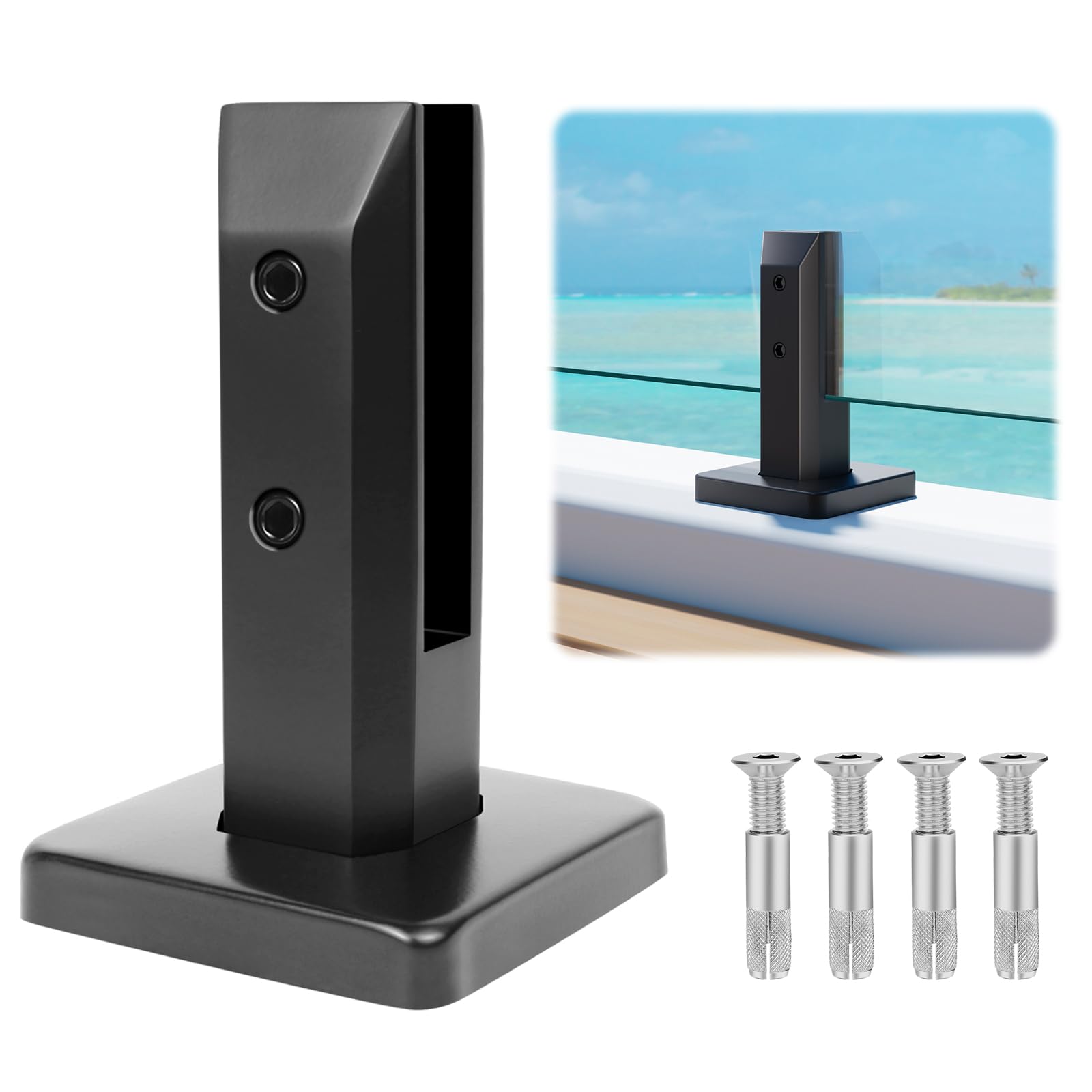 Pince de garde-corps en verre 960g en acier inoxydable 316 LukLoy