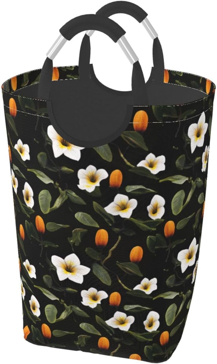 Rainforest Flowers Foldable storage bag, 50L capacity, suitable for laundry room, dormitory bedroom, dirty clothes storage basket.