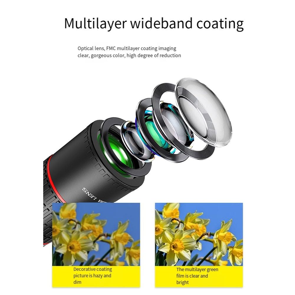 Teleobjetivo 22x Smartphone con trípode, lente de cámara de teléfono móvil con zoom HD, para diseño compacto y portátil, compatible con la mayoría de teléfonos