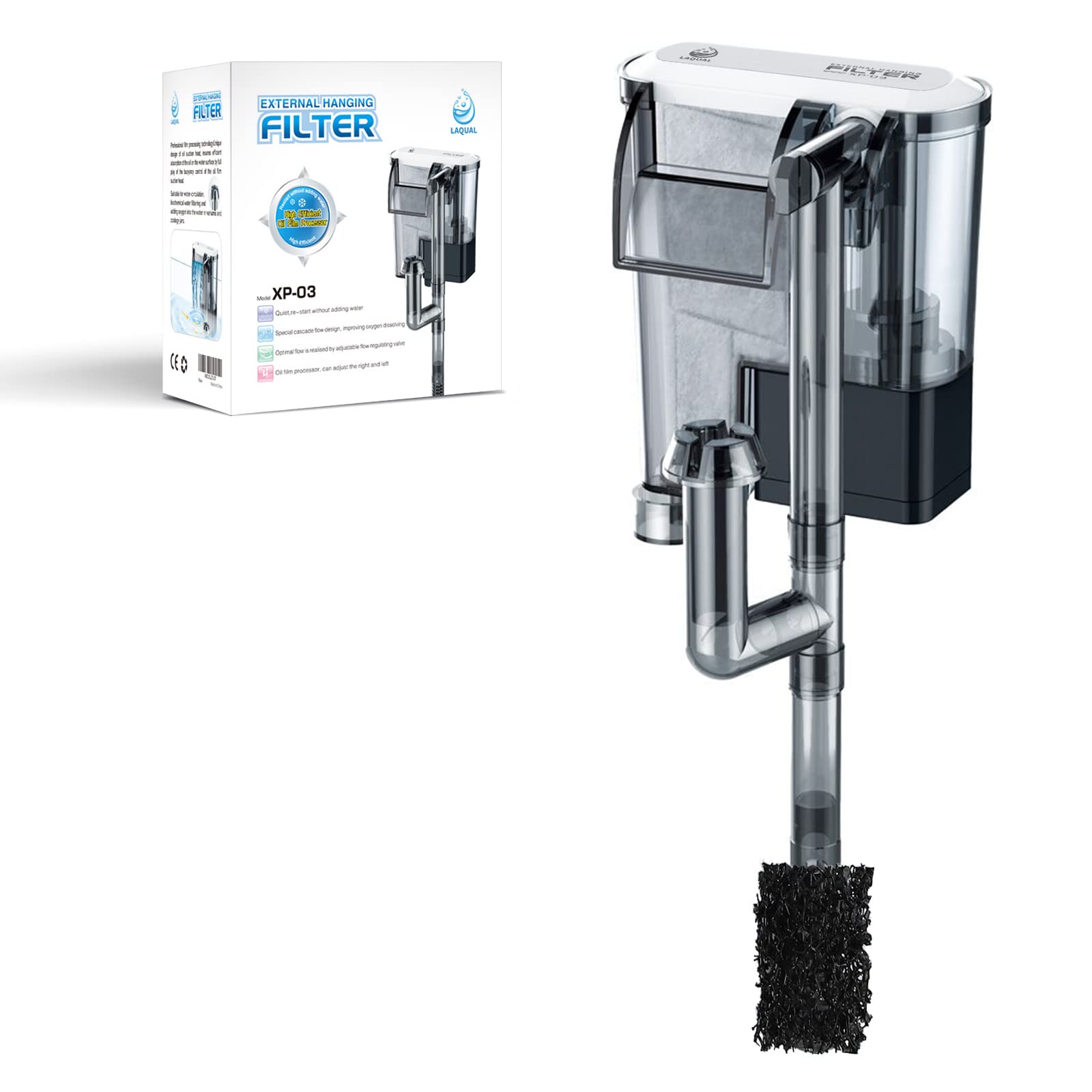 Buy LAQUAL Aquarium Filter with Surface Skimmer, 5 Gallon Small Fish