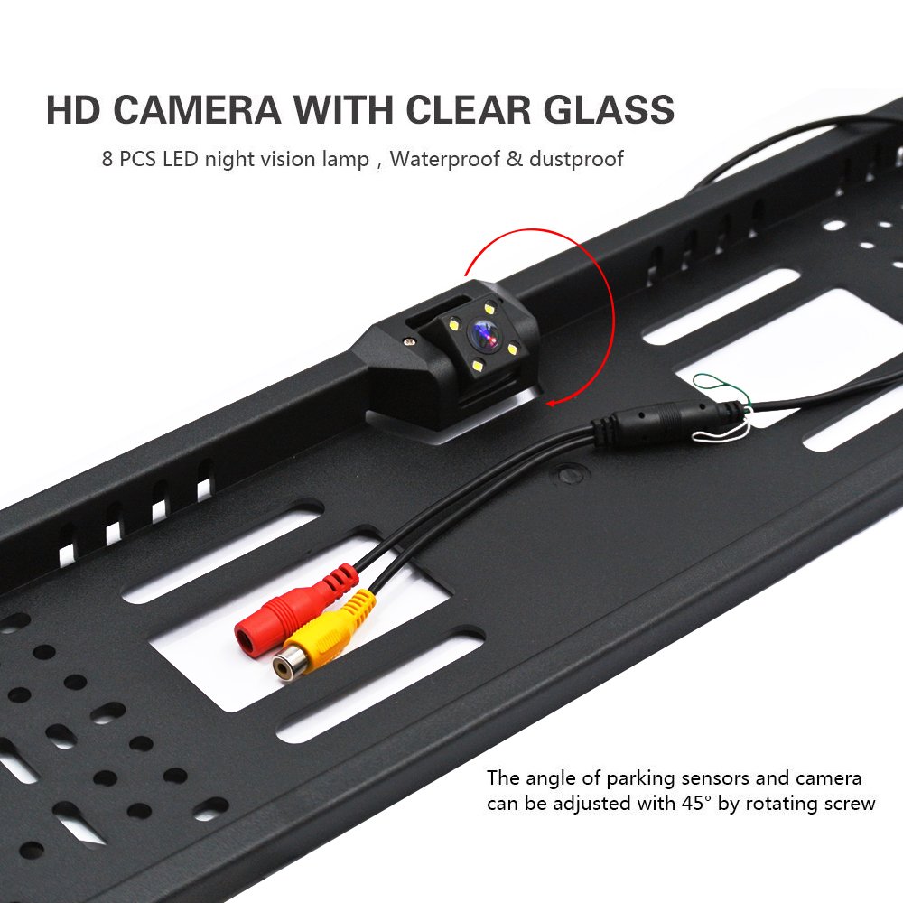 Telecamera Di Retromarcia Per Auto Con Portatarga E 4 LED - Visione Notturna 170° - Foto 2