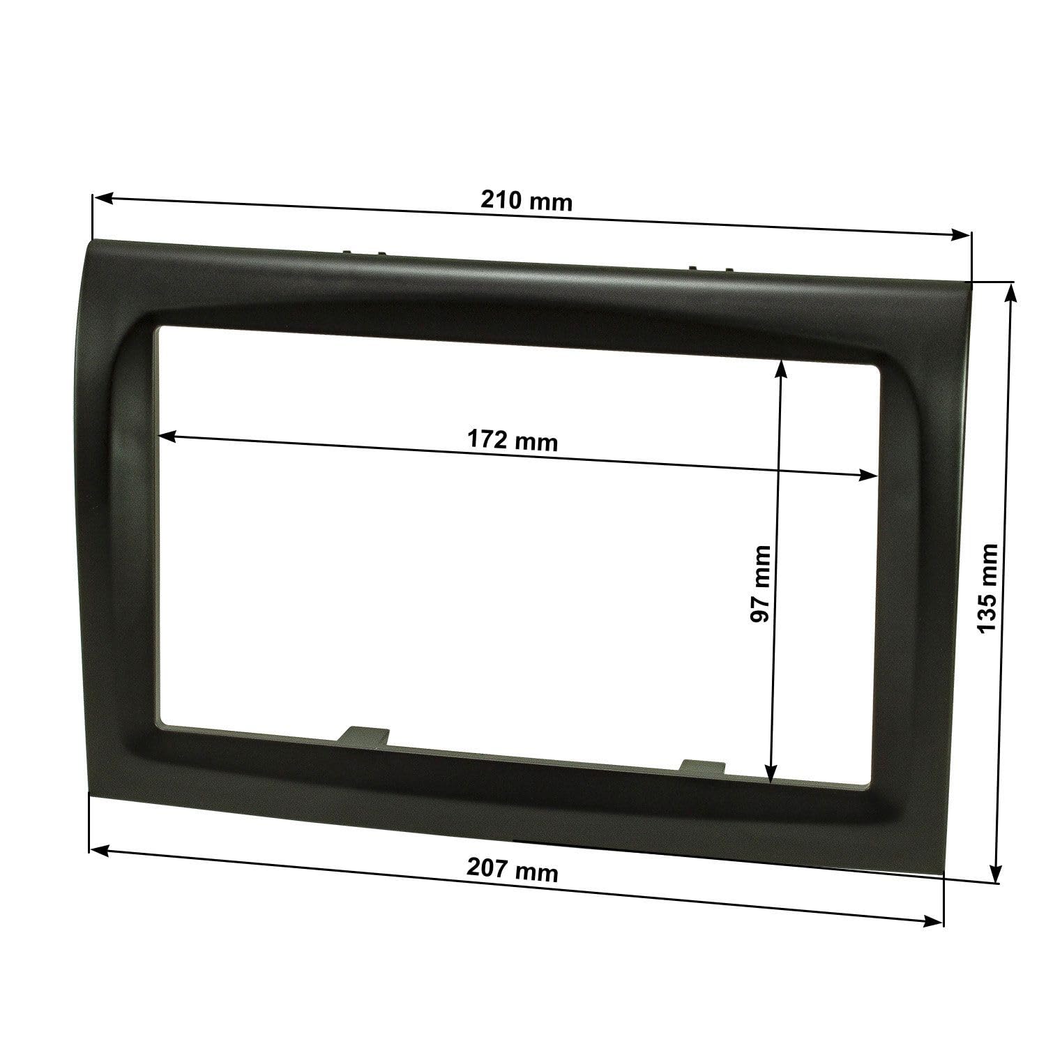 tomzz Audio 2414-049 Panel Radio Doble DIN Compatible con Fiat Ducato III (250 251) Citroen Jumper II Peugeot Boxer II versión HQ Negro Mate vehículo con preparación Radio