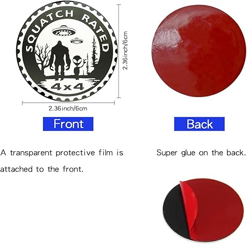 Miniatura 37 de 2 PCS Freedom Badge Rated Car Emblem, 4 x 4 Metal Automotive Badge, 3D Round Metal Car Badges Emblems, Car Badge Decals Stickers Compatible with