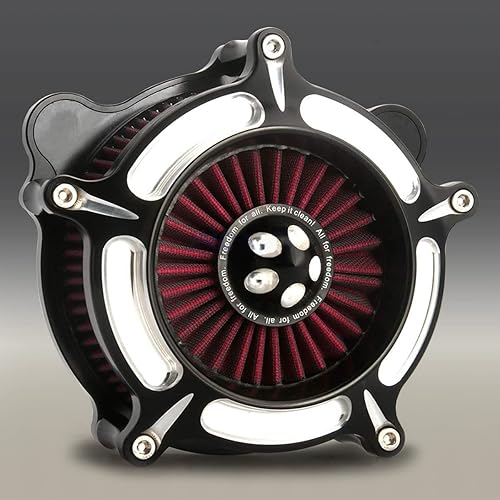 Miniatura 8 de Filtro de admisión de filtro de aire de turbina CNC Crafts aluminio apto para Road King Gliding FLHX FLHR FLTR FLHT 2008-2016 con cubierta de Azul