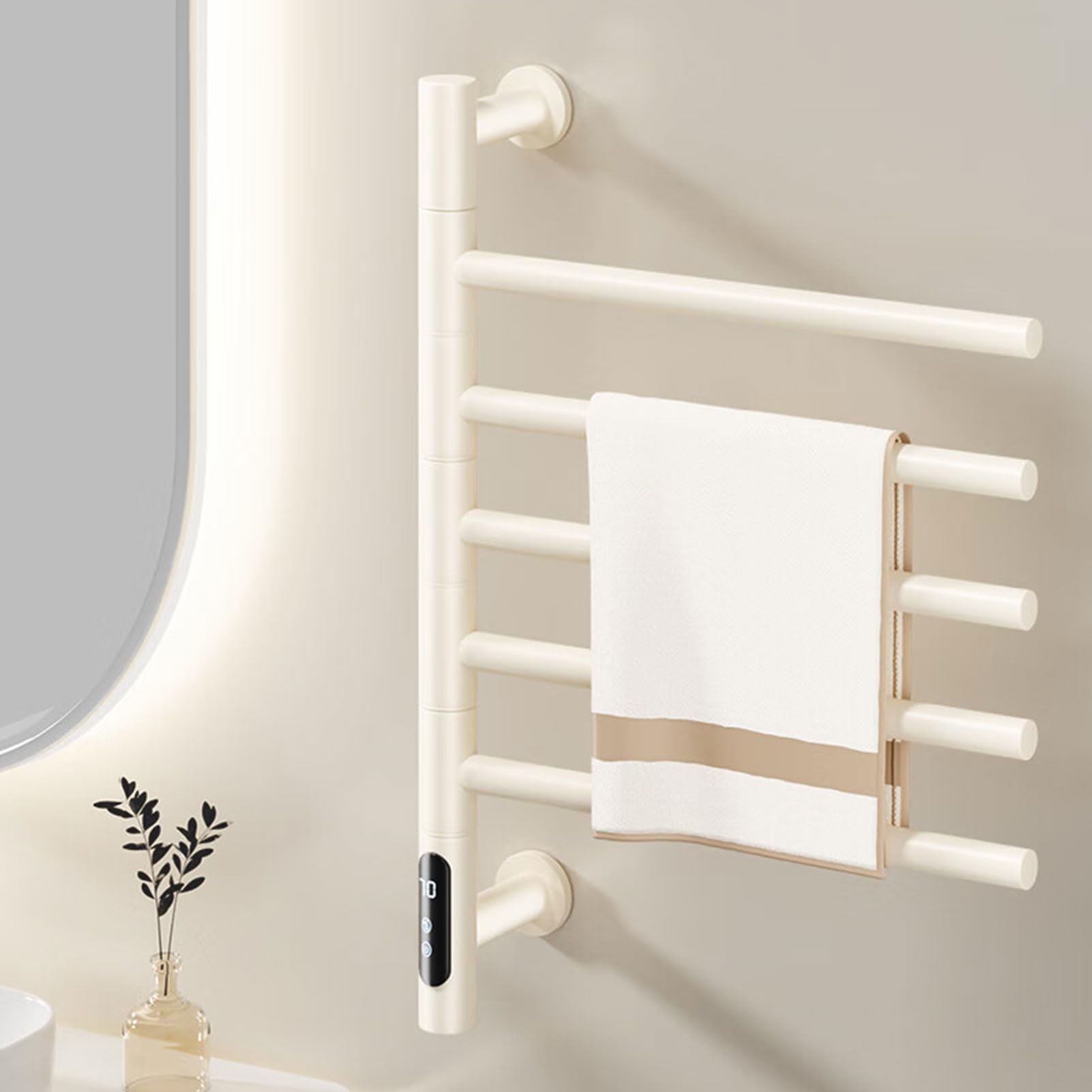 Sèche-serviette en acier inoxydable durable avec thermostat et bras rotatif