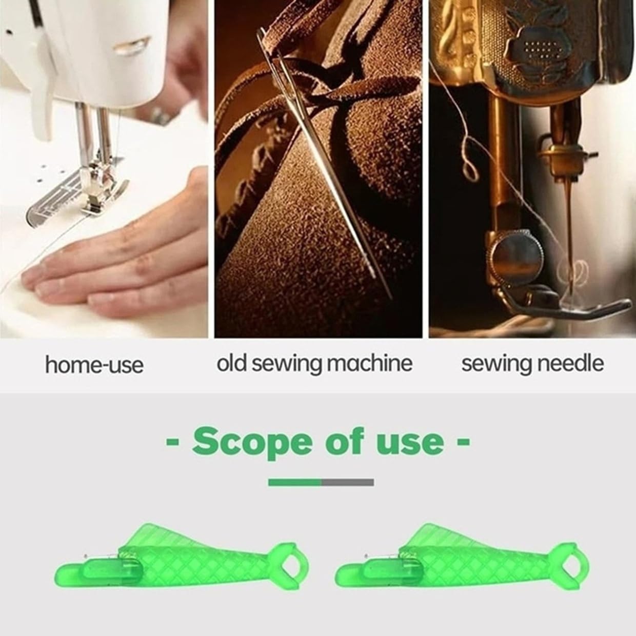 Nähmaschinen-Nadeleinfädler (Fischmaulform), Nähmaschinennadel, DIY-Nadeleinfädler, automatisches Einfädelhilfsmittel, Schnell-Nadeleinfädler für Nähmaschinen (Grüner 5 PC) | Nähmaschinen-Nadeleinfädler, Fischmaul