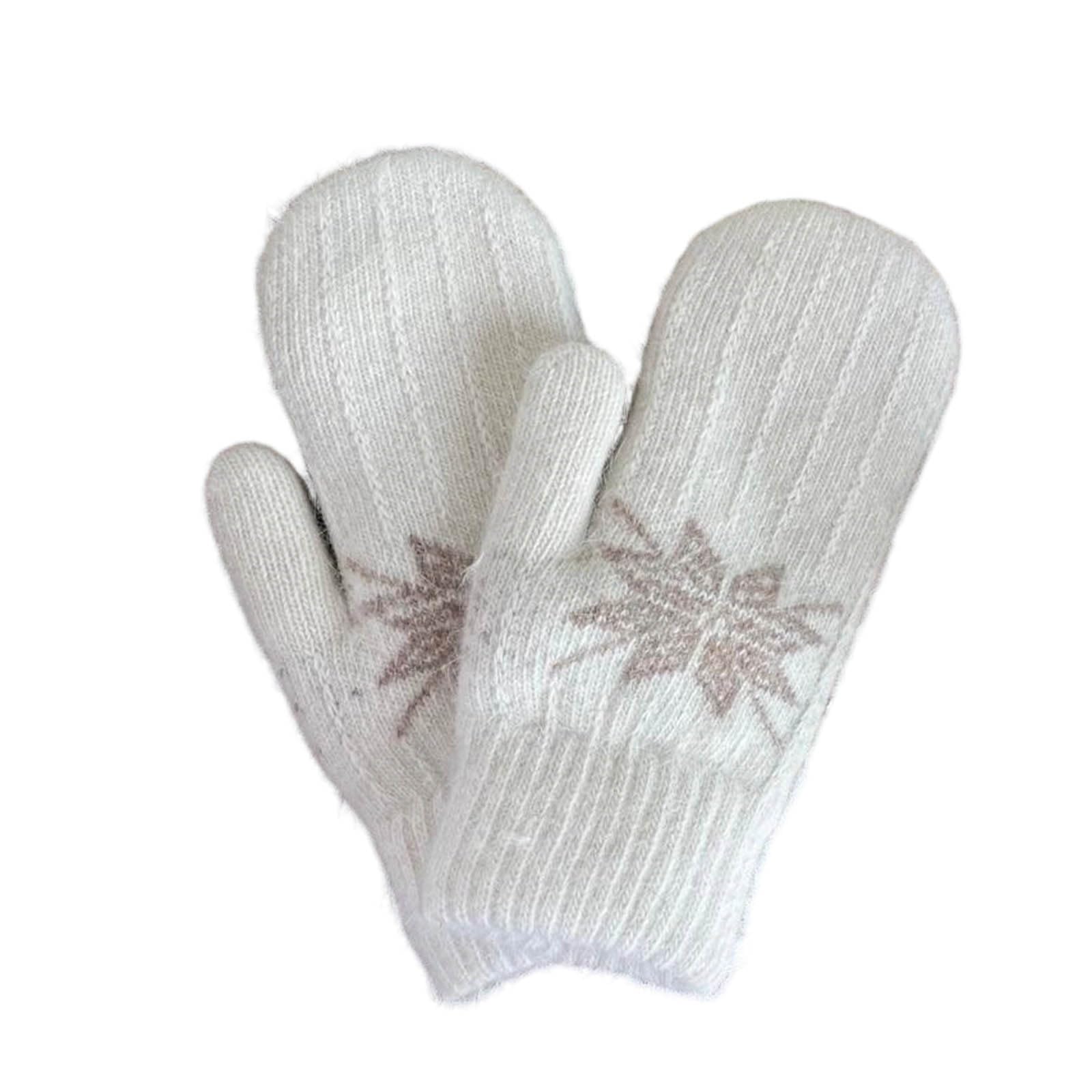 Mittens for Women Cold Weather Winter Warm Lining Mittens Knit Thick Wool Gloves for Winter Outdoor Christmas