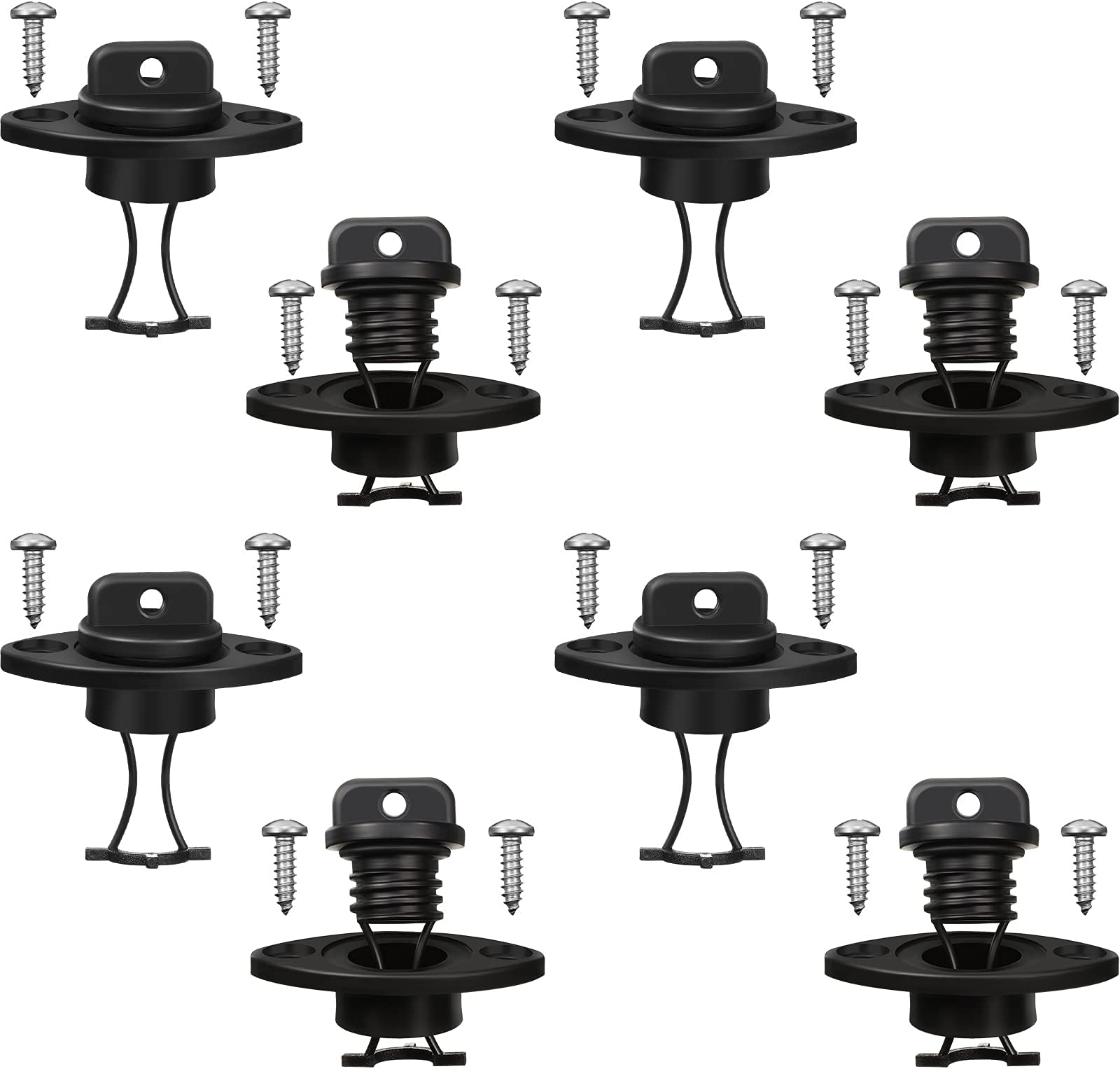 HESTYA 8 Pieces Kayak Drain Plug Kit Course Thread Drain Plug with 16 Pieces Screws Thread Drain Plugs Bung Screws Kit for Kayak Canoe Boat Replacement Accessories