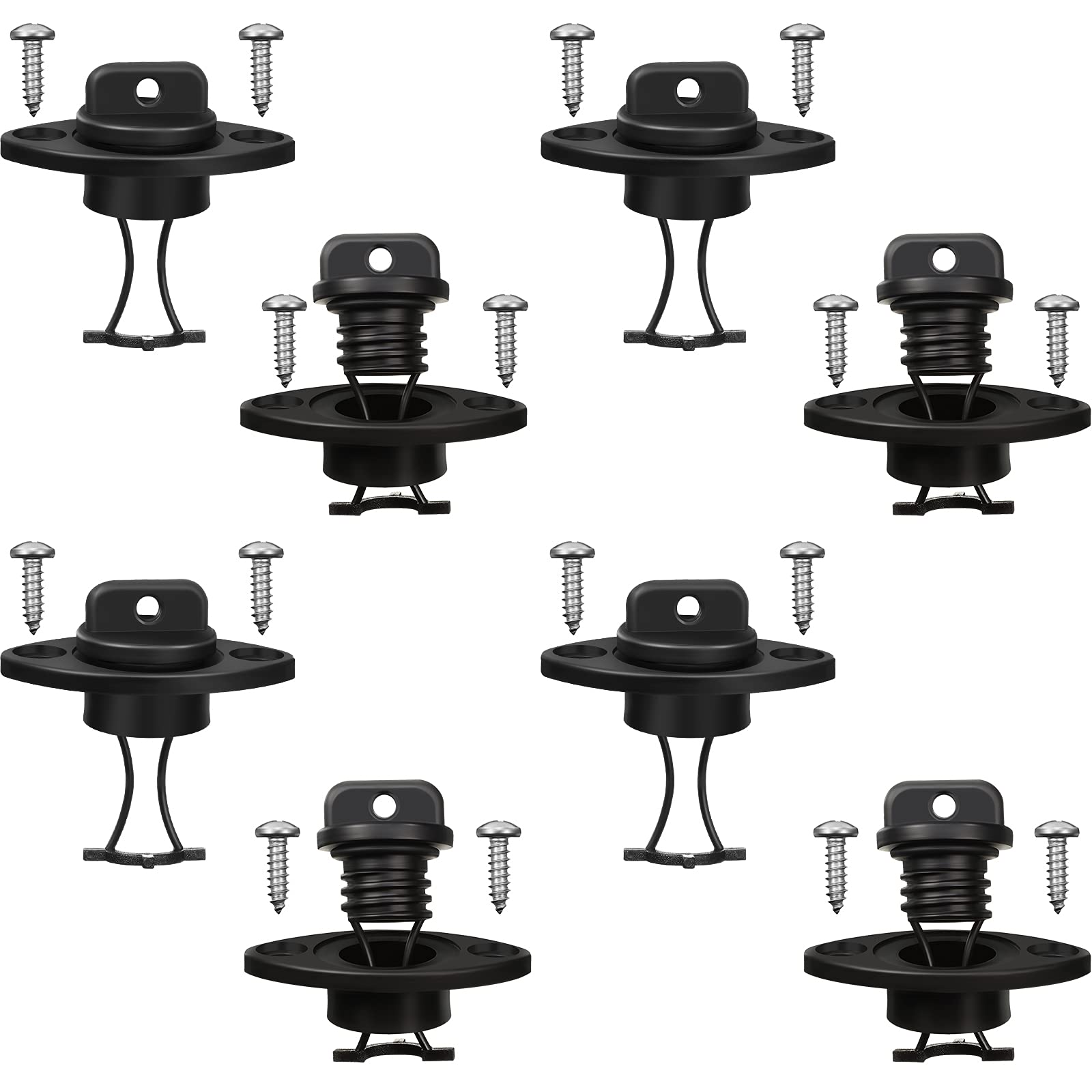 HESTYA 8 Pieces Kayak Drain Plug Kit Course Thread Drain Plug with 16 Pieces Screws Thread Drain Plugs Bung Screws Kit for Kayak Canoe Boat Replacement Accessories