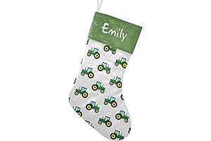 Personalized Farm Tractor Custom Christmas Stocking for Family Holiday Decor Xmas Gift...