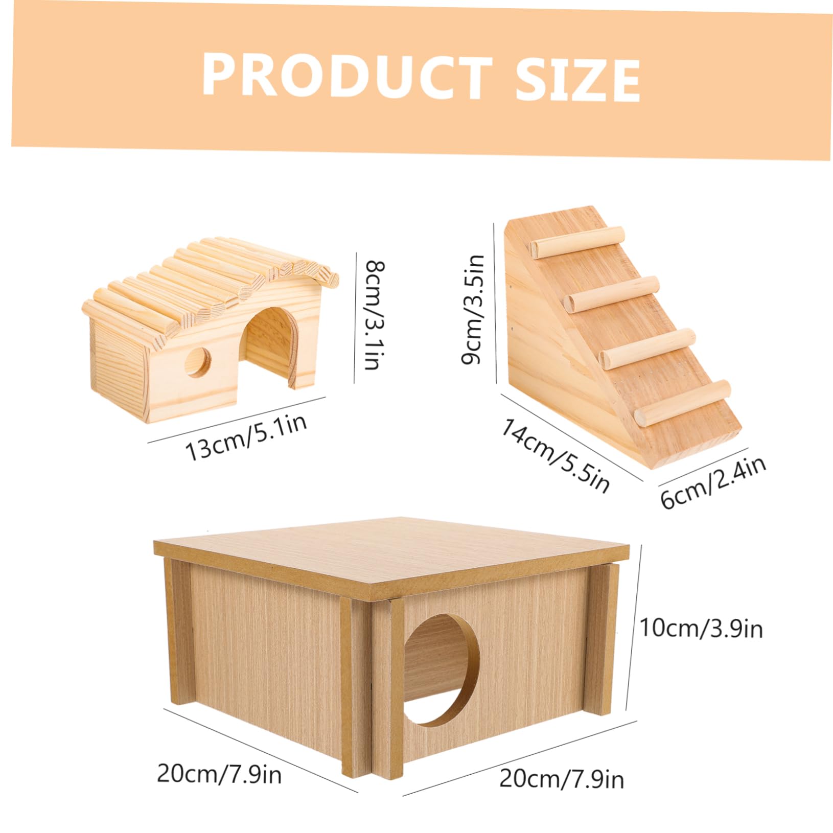 DOITOOL Bois Échelle Maison de Cachette pour Hamster, 1 Set