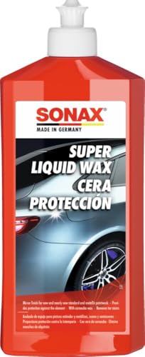 SONAX Cera dura líquida para pinturas (500 ml) cuida y mantiene la pintura y protege contra la intemperie,Antiguo modelo, etiqueta en alemán