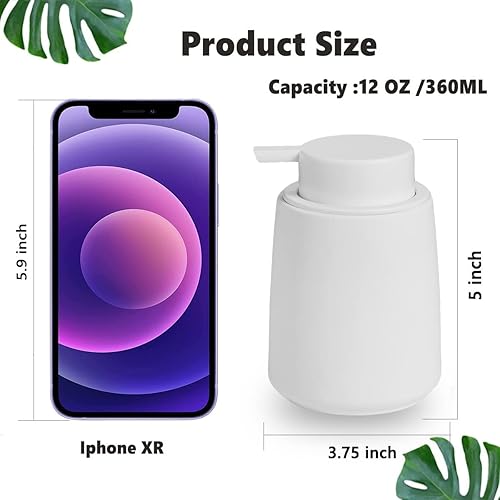 Miniatura 117 de Dispensador de jabón de manos de espuma de 12 onzas, dispensador de jabón espumoso negro para baño con bomba fácil de presionar, dispensador de