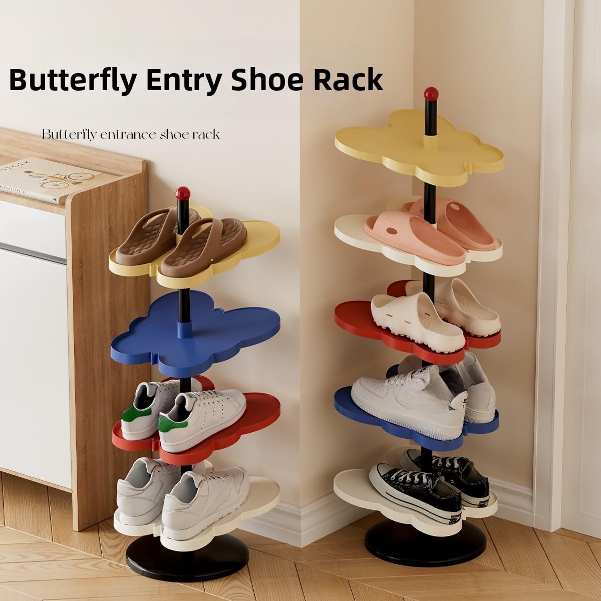 Scarpiera Colorata Design Dopamina Organizzatore Scarpe Salvaspazio Ingresso Camera 30x50cm(4 tier shoe rack)