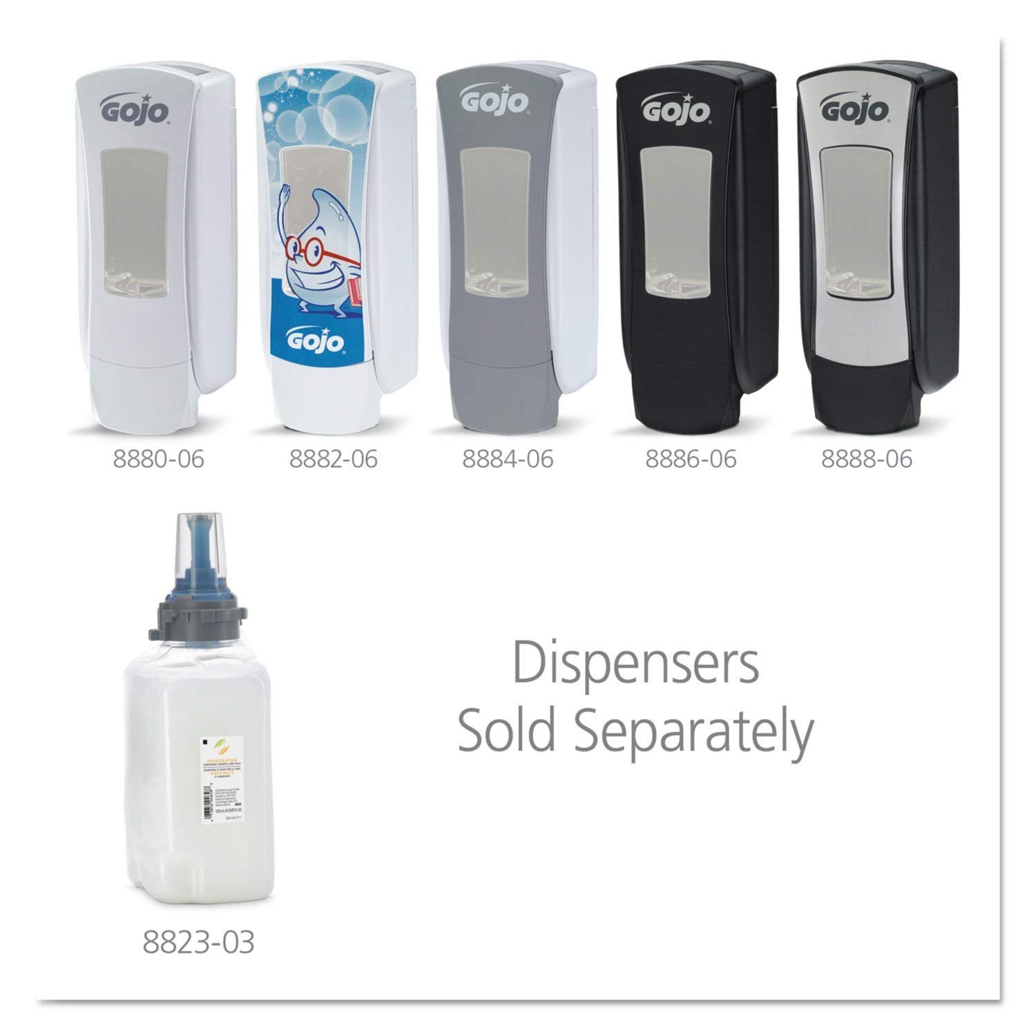 GOJO 882303 Lather & Klean Body & Hair Shampoo Refill, Citrus Ginger, 1250 mL Refill (pack of 3)