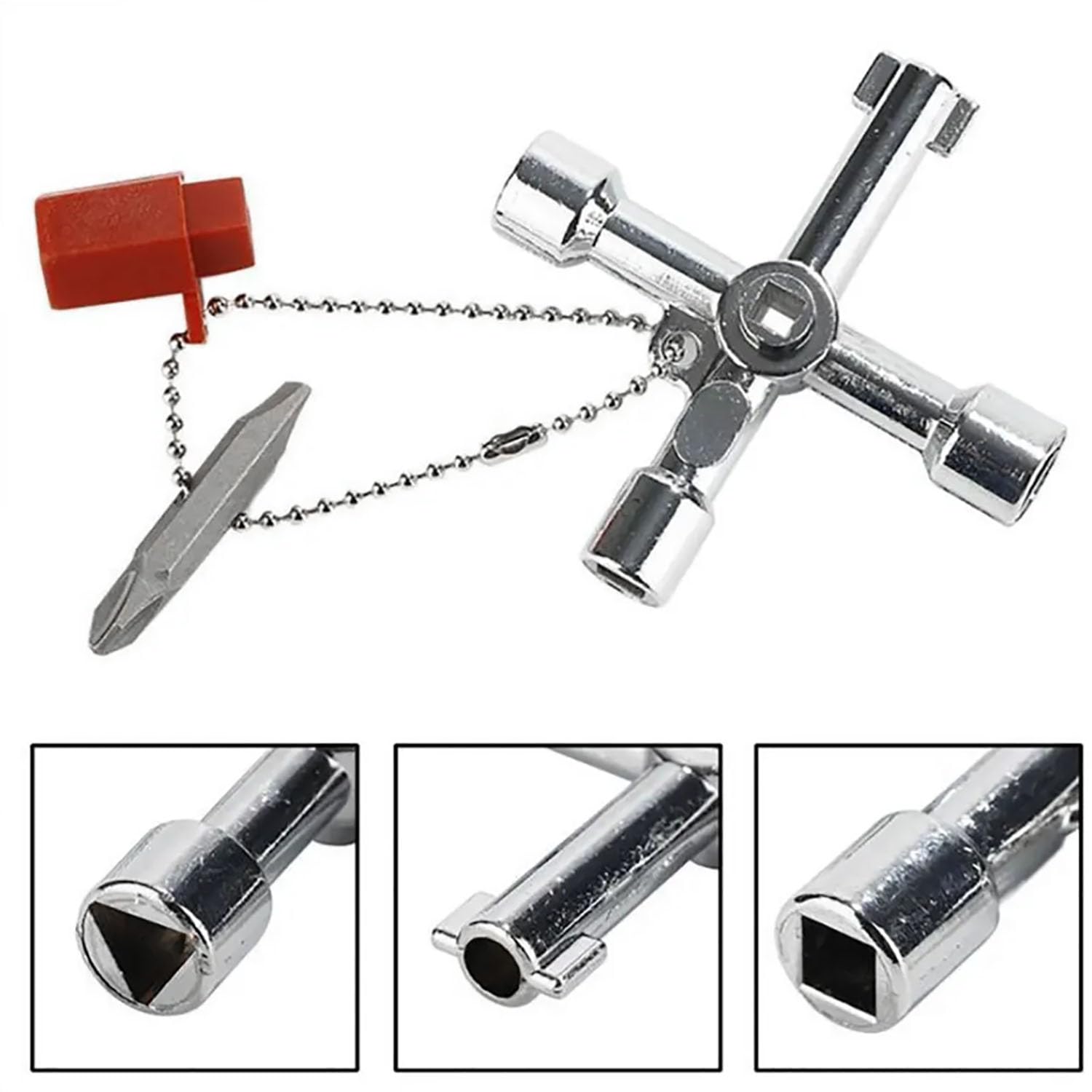 Dsjnf 4 Way Cross Key Zinc Alloy Multifunction Triangle Wrench