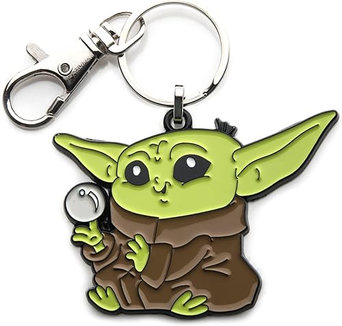 Star Wars The Mandalorian Grogu - Llavero colgante de esmalte con bola, Varios colores