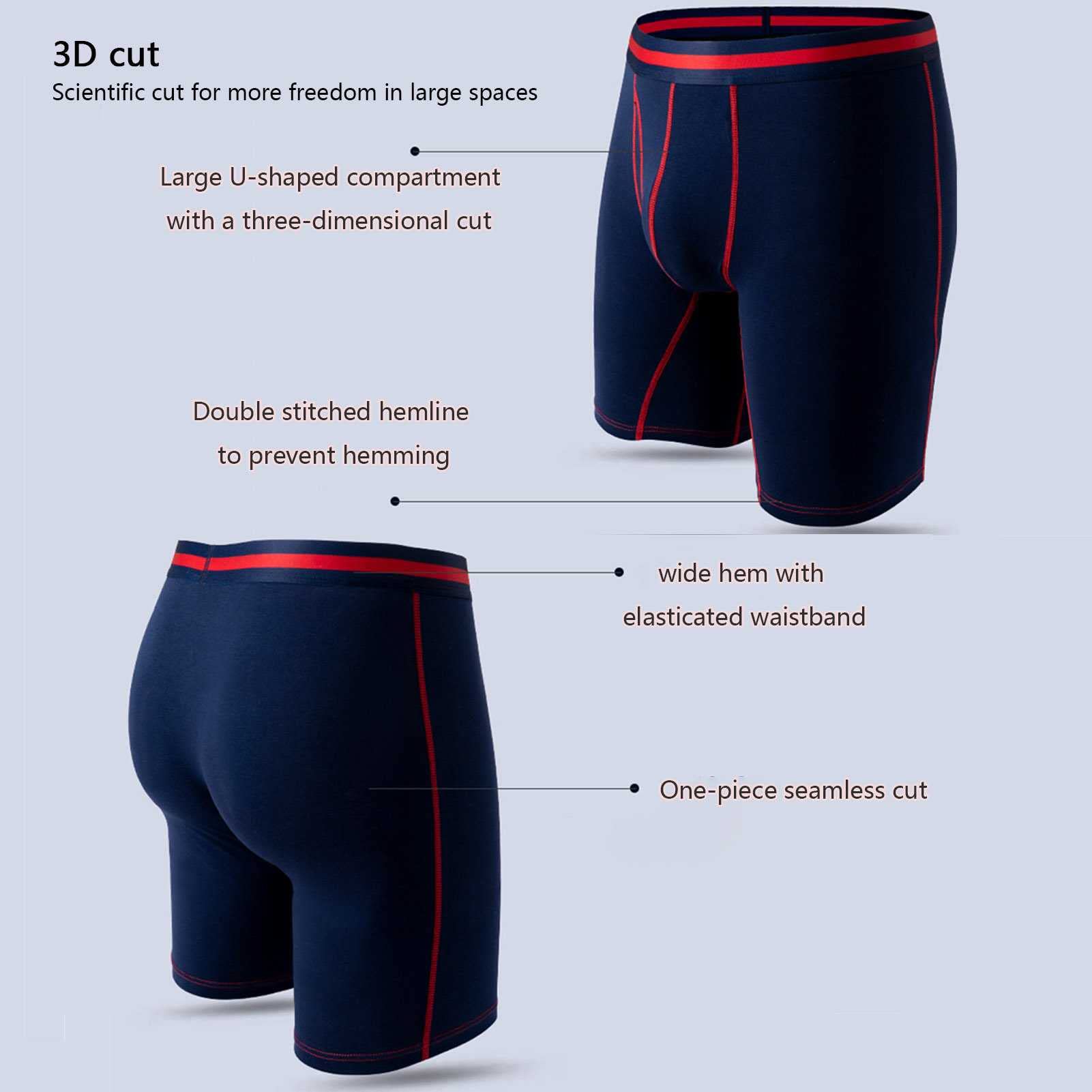Wysokiej jakości regularne krótkie sporty i fitness bokserka bawełniana bawełniana bielizna męska 4-paczka(Size:M)