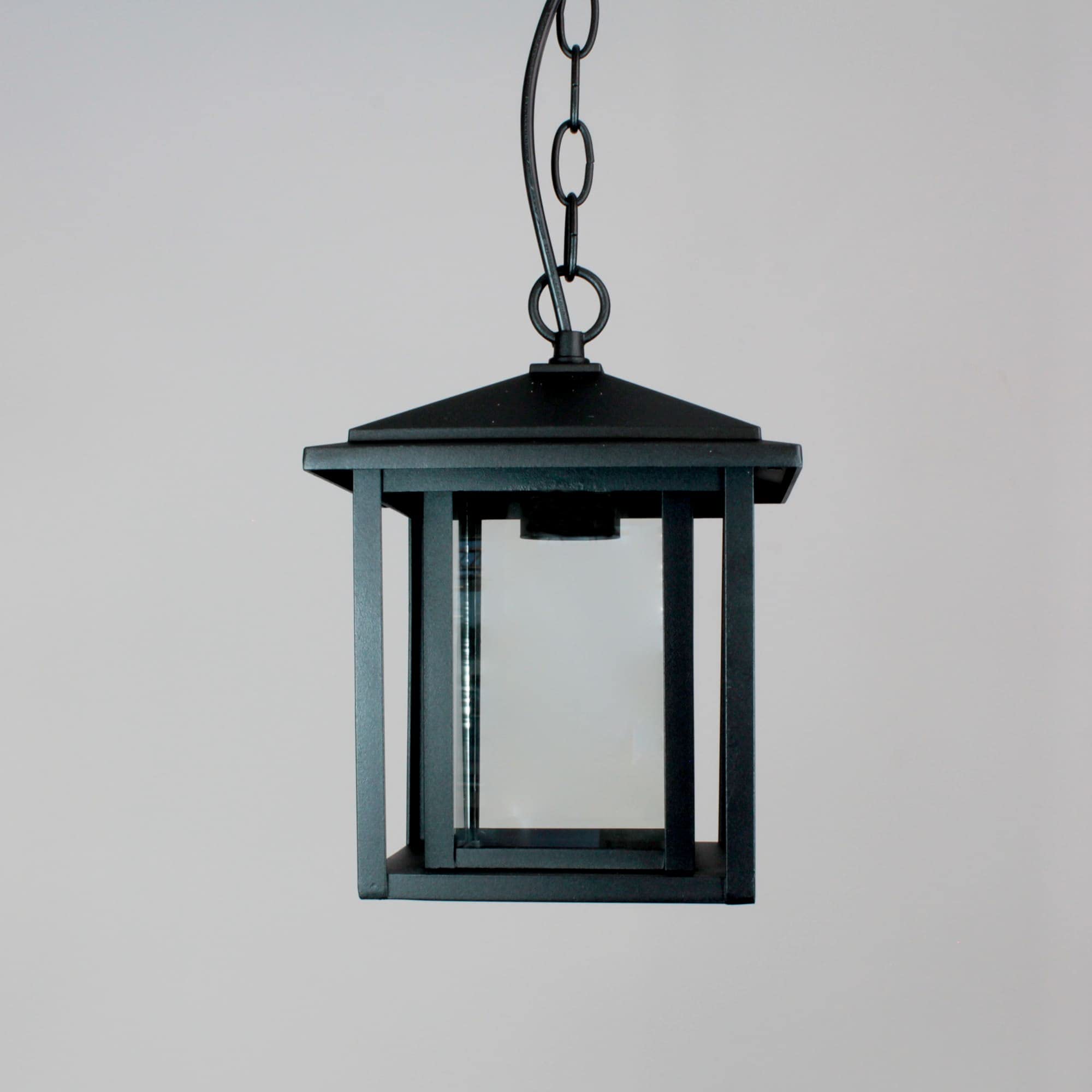 wonderlamp - Lámpara colgante exterior Avenida, 1xE27, Máx. 60 W, IP 23, Lámpara Vintage, forma de Farol con cristal, Negro