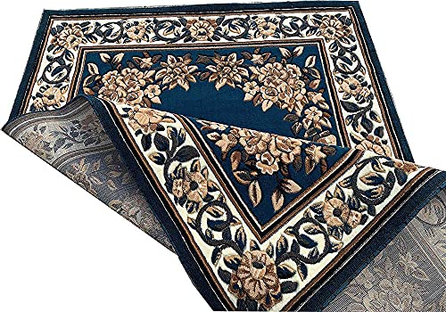 Image of Premium Soft Thick Geometric Rug - 6 x 8 Feet (180 x 235 Cm) Blue F - Anti-Skid, Washable, Acrylic for Living Room, Bedroom & Home Decor