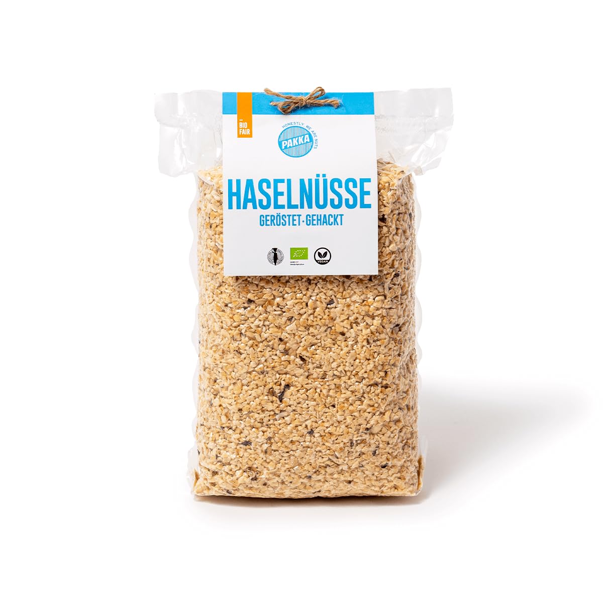 PAKKA Bio Haselnüsse Granulat nature, gehackt und geröstet, 1kg, Öko & Fair, direkt hergestellt und abgefüllt vom Produzenten in Sugdidi, Georgien, vegan 1000g (1er Pack)