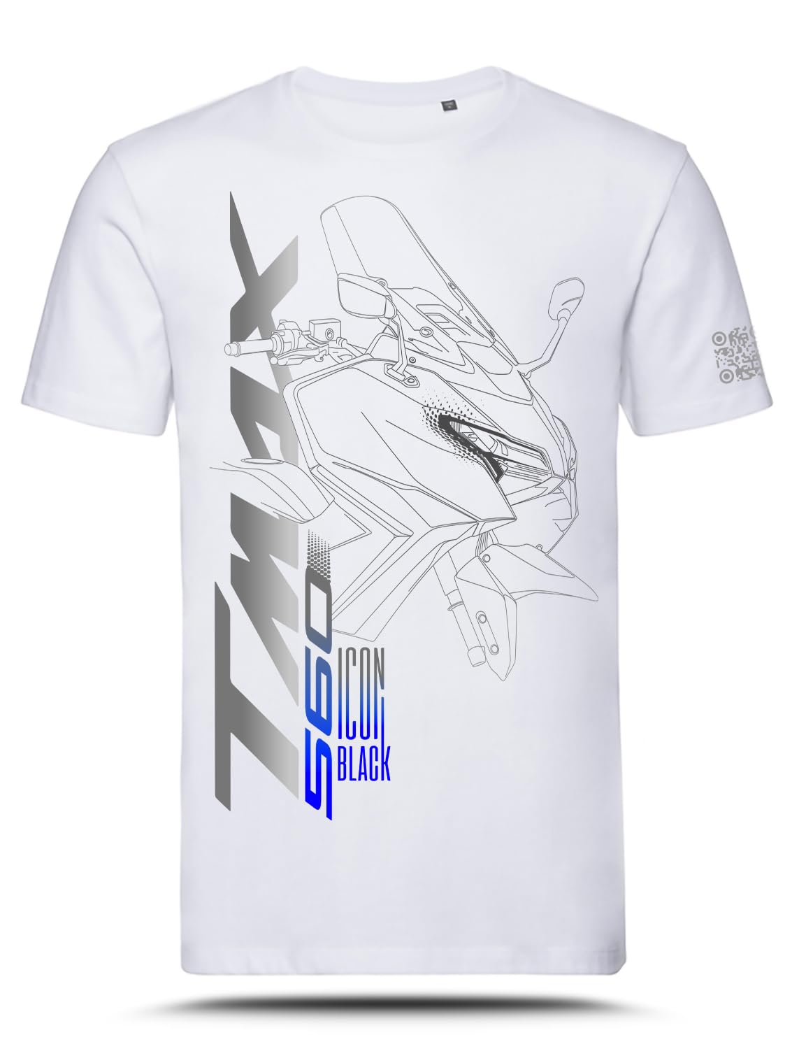 Camiseta con gráfico AZ Graphishop compatible con Yamaha Tmax 2025 Icon Black TS-FM-201