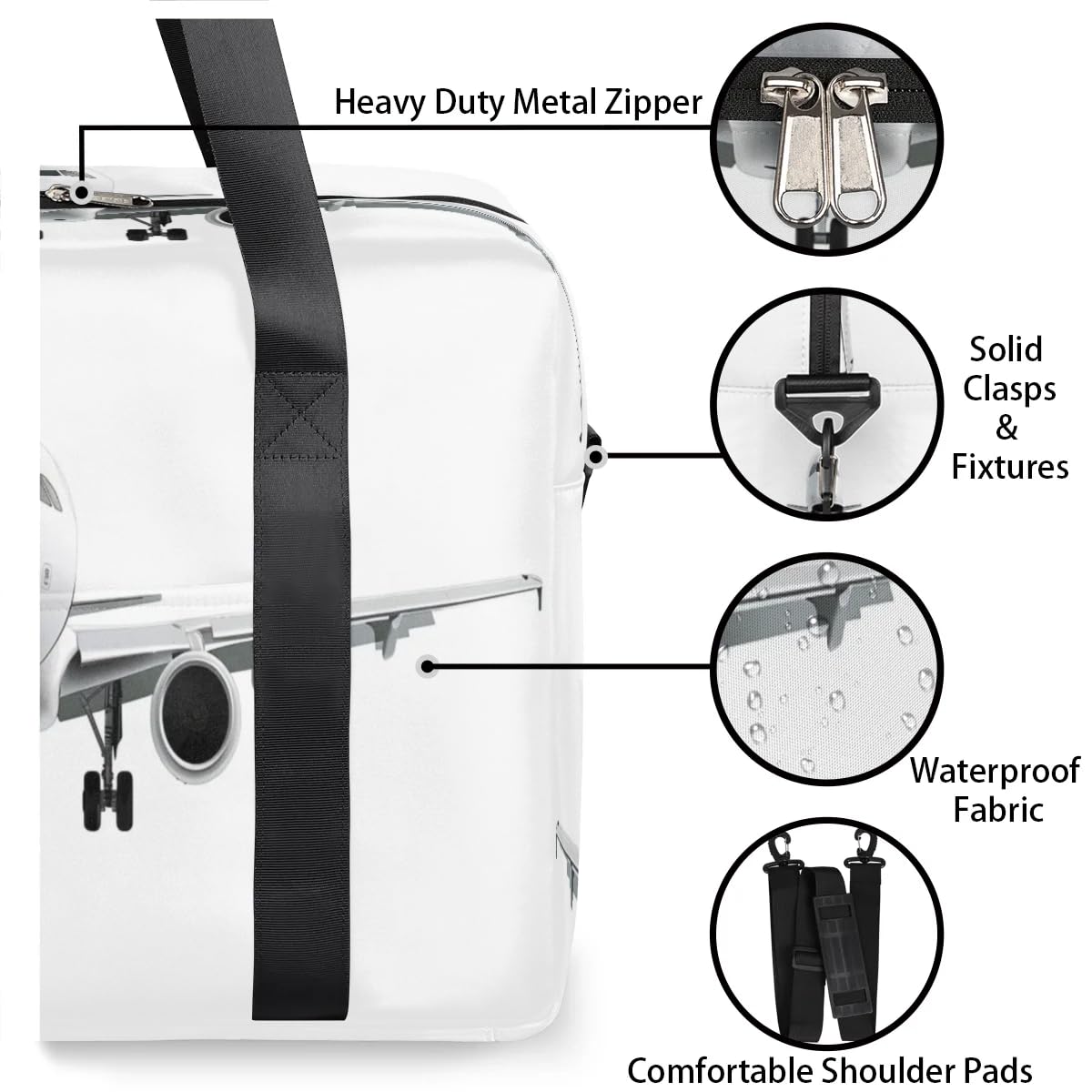 Reisetasche im Flugzeug-Design, für Damen, Herren, Mädchen, Jungen, Wochenendtasche, Übernachtungstasche, 32 l, große Kabinentasche, Tragetasche für Reisen, Sport, Fitnessstudio, farbe, Big,