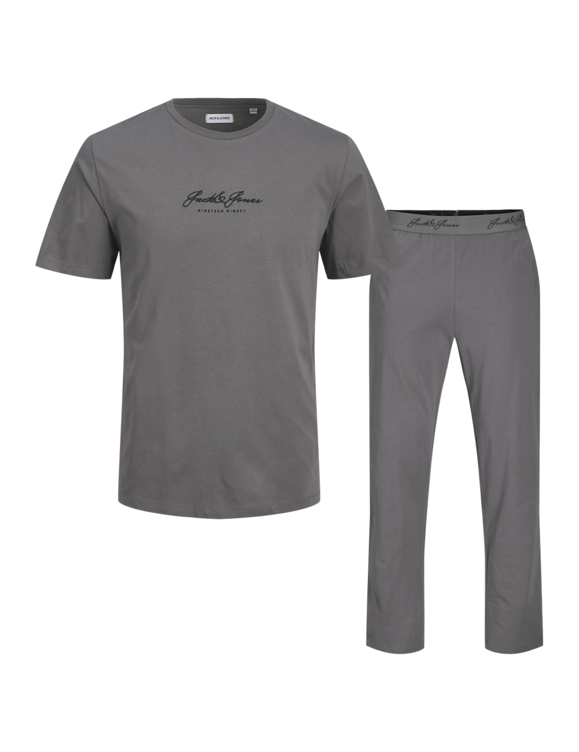 JACK & JONES Jacclyde Ss Tee and Pants Giftbox, Charcoal Gray, M