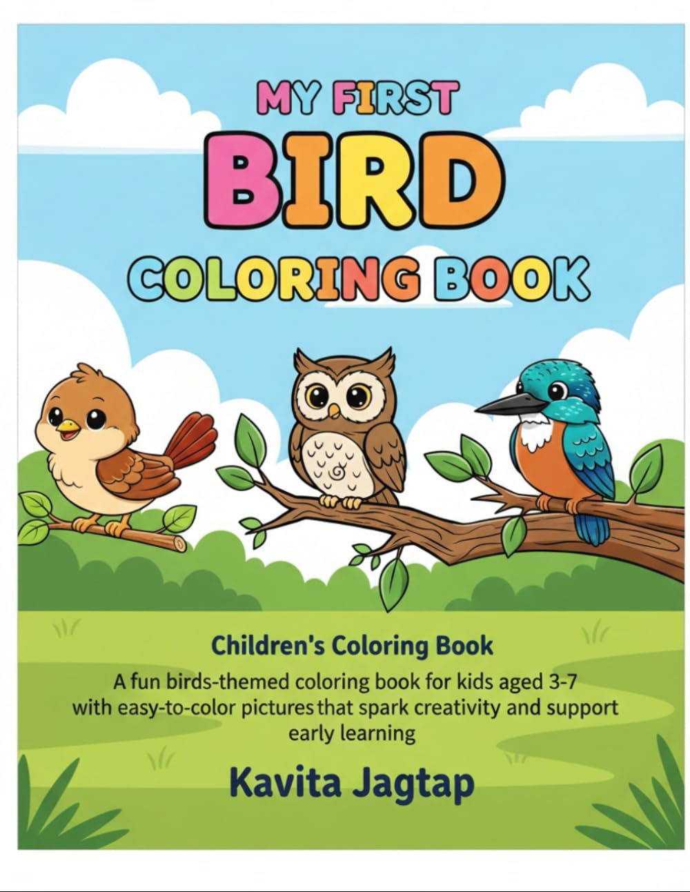Birds Coloring Book for Kids Ages 3–7: Fun & Easy Bird Coloring Pages for Toddlers and Preschoolers