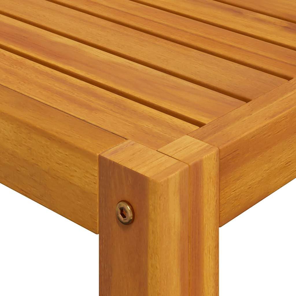 vidaXL Solid Acacia Wood Coffee Table - Square Outdoor Patio Garden Deck Table with Oil Finish, 26.7"x26.7"x11.4"