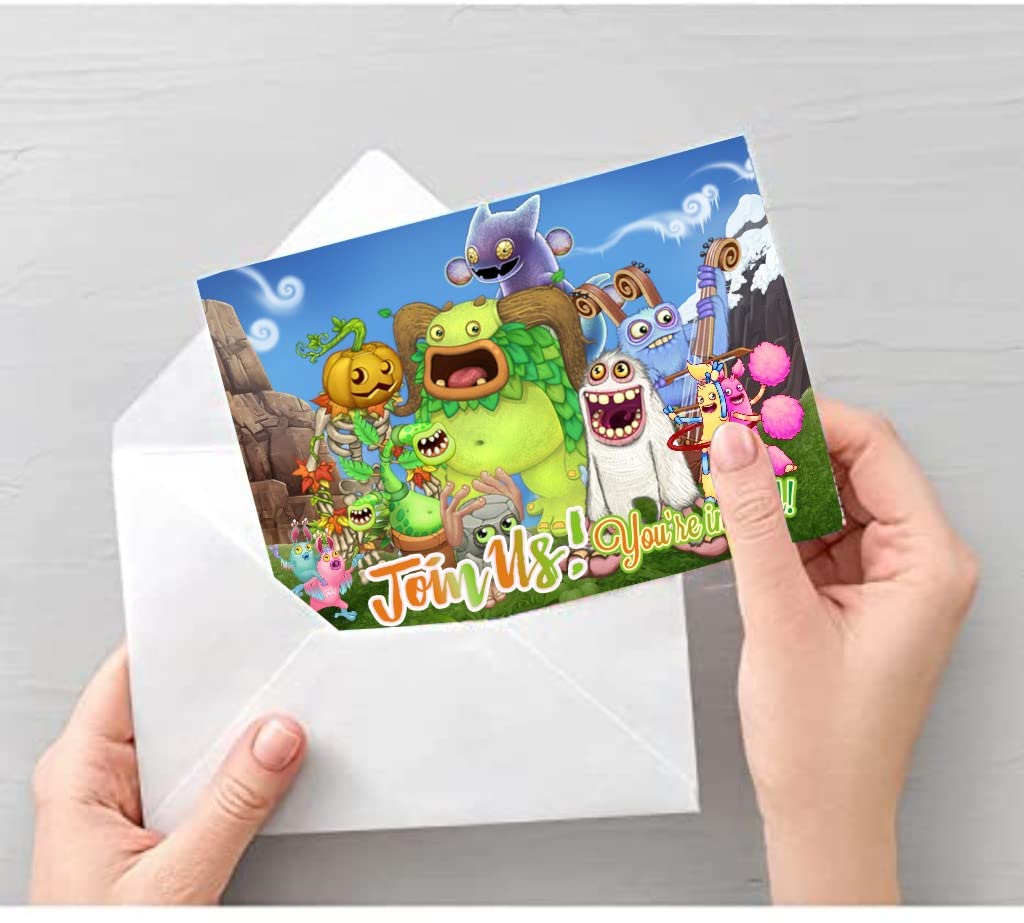 Amazon.com : FFGJA 16pcs Singing Monsters Birthday Invitation Cards with  Envelopes, Singing Monsters Birthday Party Supplies for Singing Monsters  Party Decorations : Home & Kitchen