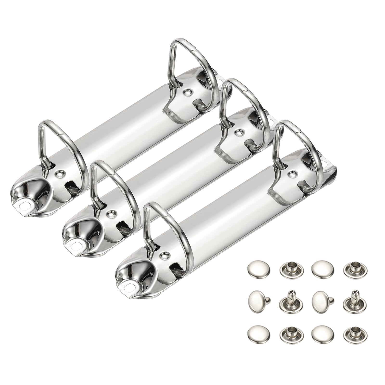 PATIKIL B7 2 Hole Ring Binder Mechanisms, 3 Set 1" D Ring Replacement Binder Planner Loose Leaf Binding Spines for Organizers DIY Fill Paper Storage Folder Accessories, 25mm Silver Tone โ image 1