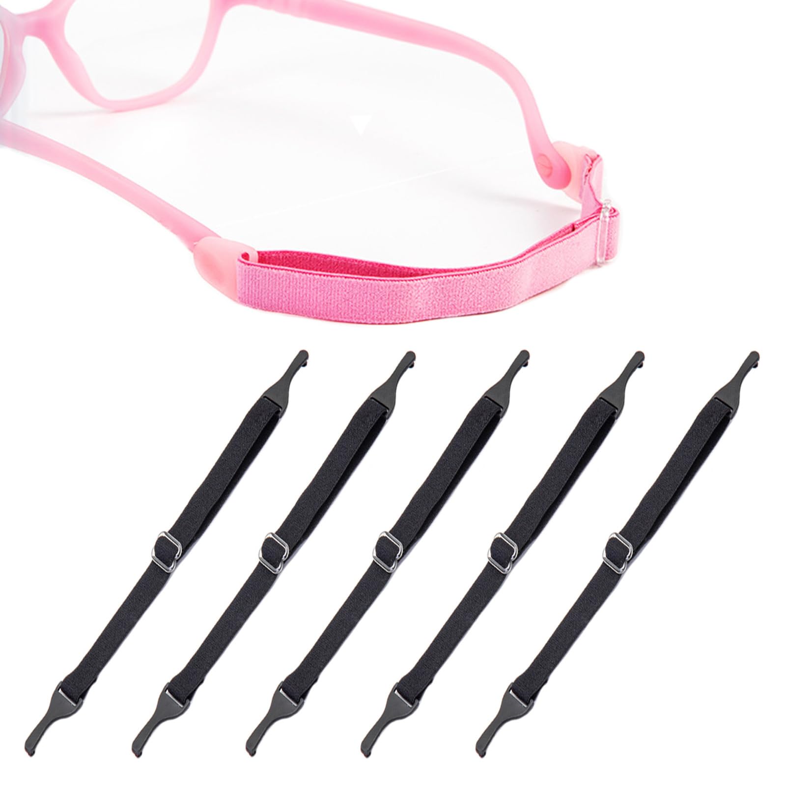 TORWOL Adjustable Kids Glasses Strap 5pcs, No Tail Eyeglass Eyewear Retainer, Durable Eyeglass Sunglasses Band