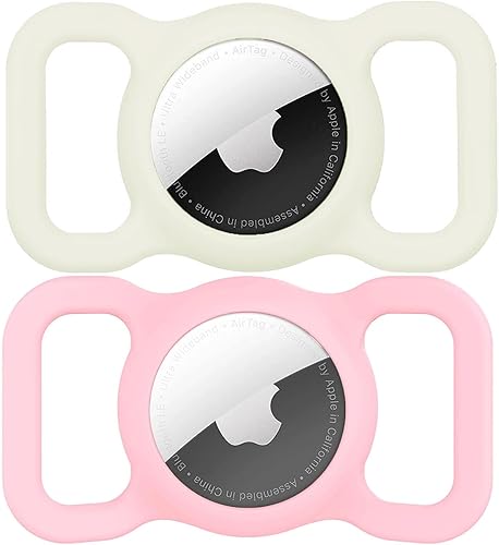 AirTag - Soporte para collar de perro (paquete de 2) para Apple Airtag para collar de perro, antipérdida, antipérdida, funda compatible con collar