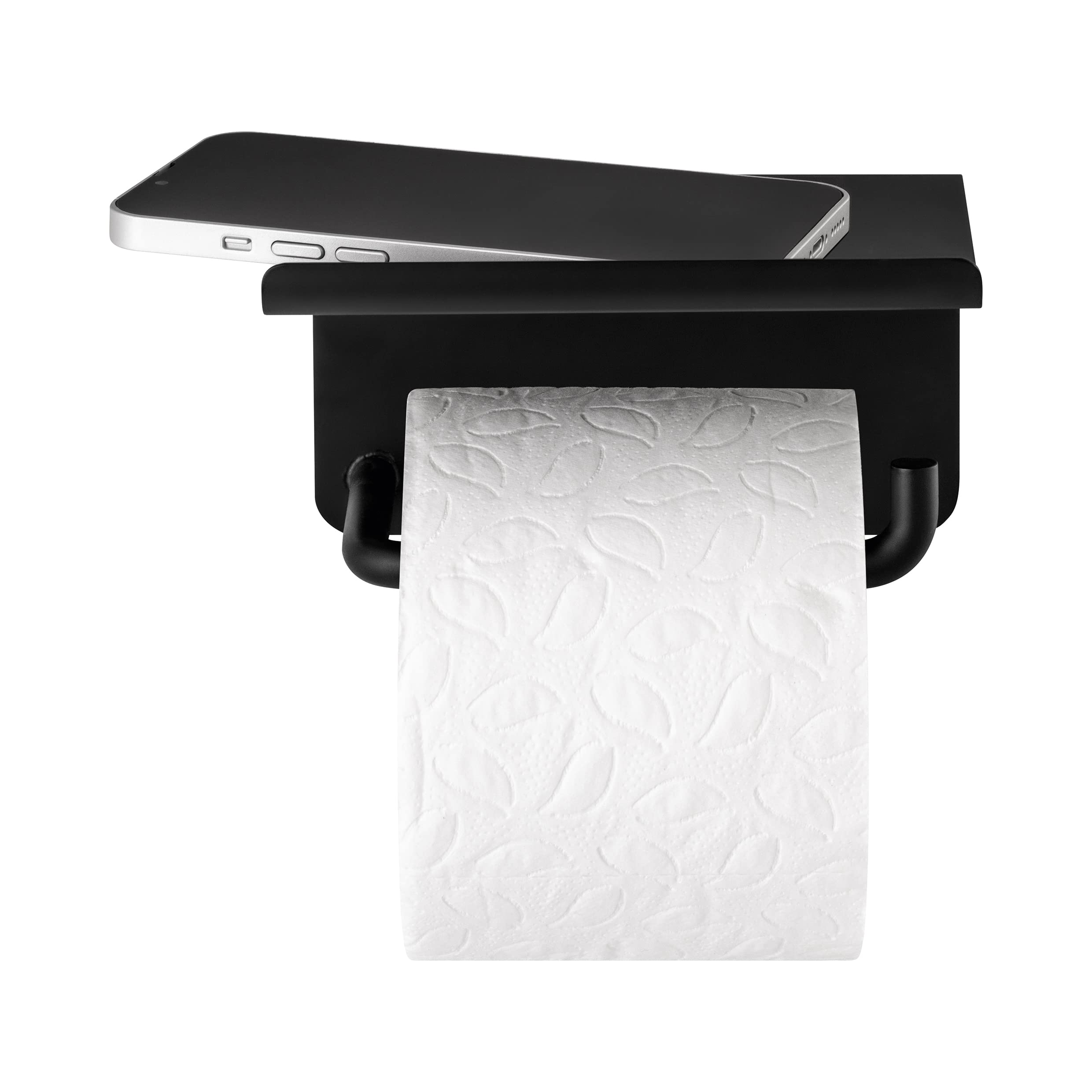 blomus WC-Rollenhalter MODO | mit Ablage | Farbe Black | titanbeschichteter Edelstahl | Badaccessoire