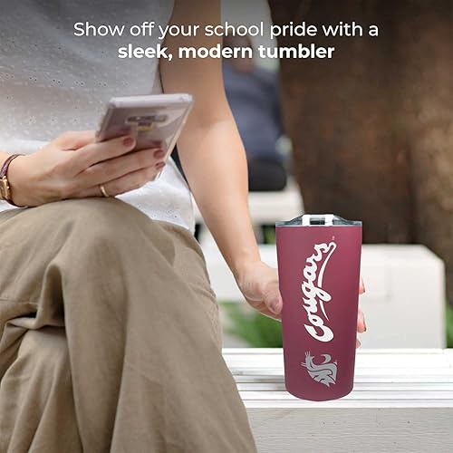 Miniatura 2 de Campus Colors Vaso de acero inoxidable de la NCAA perfecto para el día del partido, 18 onzas, doble pared, mantiene las bebidas perfectamente