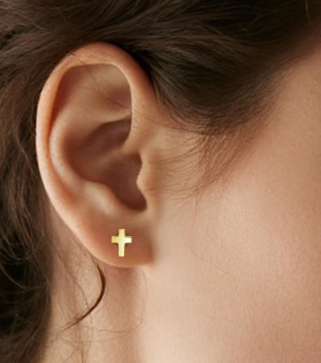 Limerencia Titanium Stud Earrings - Hypoallergenic Earrings for Women Men Sensitive Ears - Minimalist Jewelry Flatback Cross Bolt Cartilage Earrings - Image 7