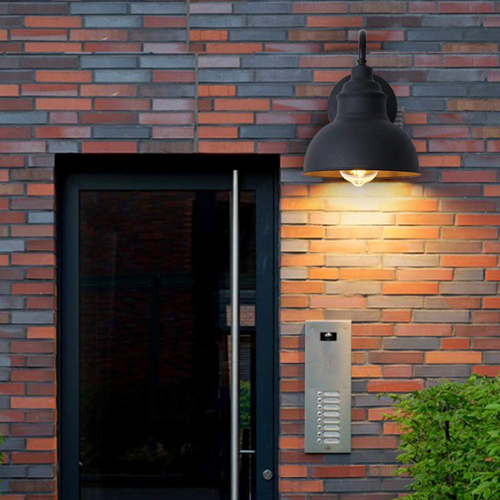 1-Light Retro Outdoor Wall Sconce Lantern Dusk To Dawn Wall Lamp Ip65 Waterproof Exterior Light Fixtures Wall Mount in Black Finish Balcony Aisle Garden Villa Exterior Wall Light/Sand Black