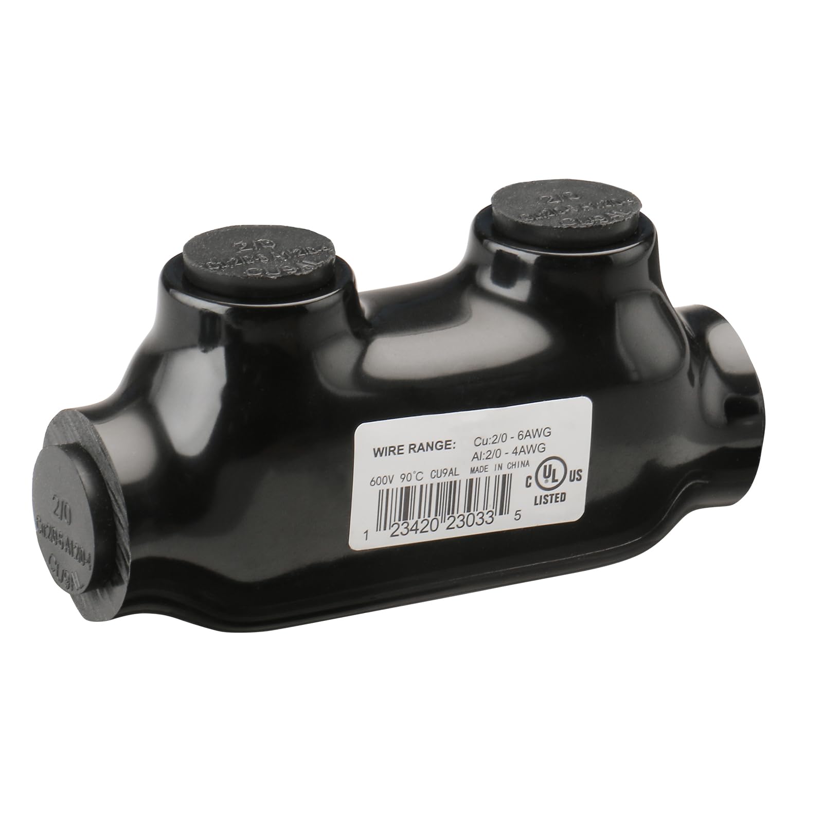 Wengart nsulated Inline Splice Connector QMS-D2/0-1, 2/0-6 AWG Wire Range, 600V Dual Rated for Copper and Aluminum, Pre-Filled with Oxide Inhibitor,