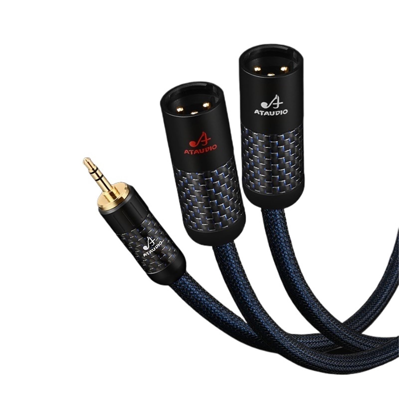 Kabel HiFi 3,5 na 2XLR czysty srebrny męski/żeński jack 3,5 mm do podwójnego XLRR 3-pinowy do AMP PC Mixer Wysokiej jakości kabel audio (3,5 do 2XLR żeński, 0,5 m)