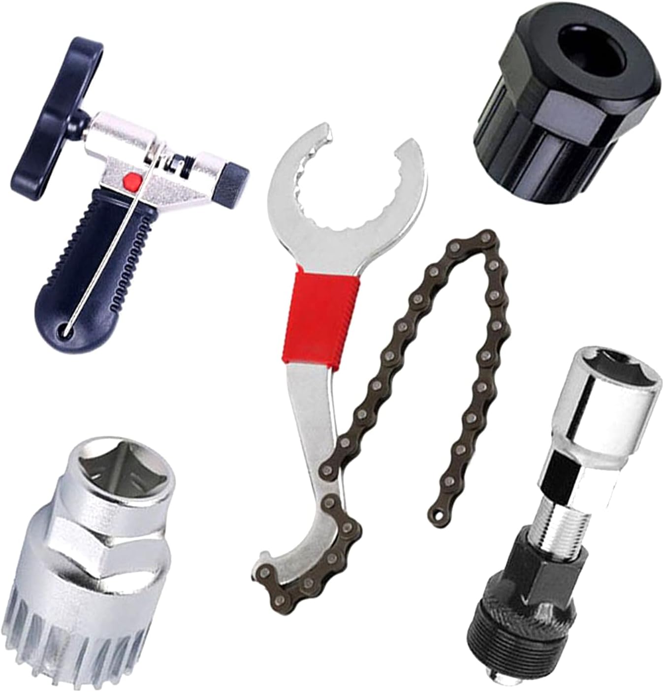 Bicycle Chain Tool Set,5Pcs,Simple to Use and Easy to Carry,Durable,for Repairing Mountain Bikes, Road Bikes,Foldable Bike, Children Bike,It's Ideal for Any Home Bike Mechanic and Outdoor Cycling,Set