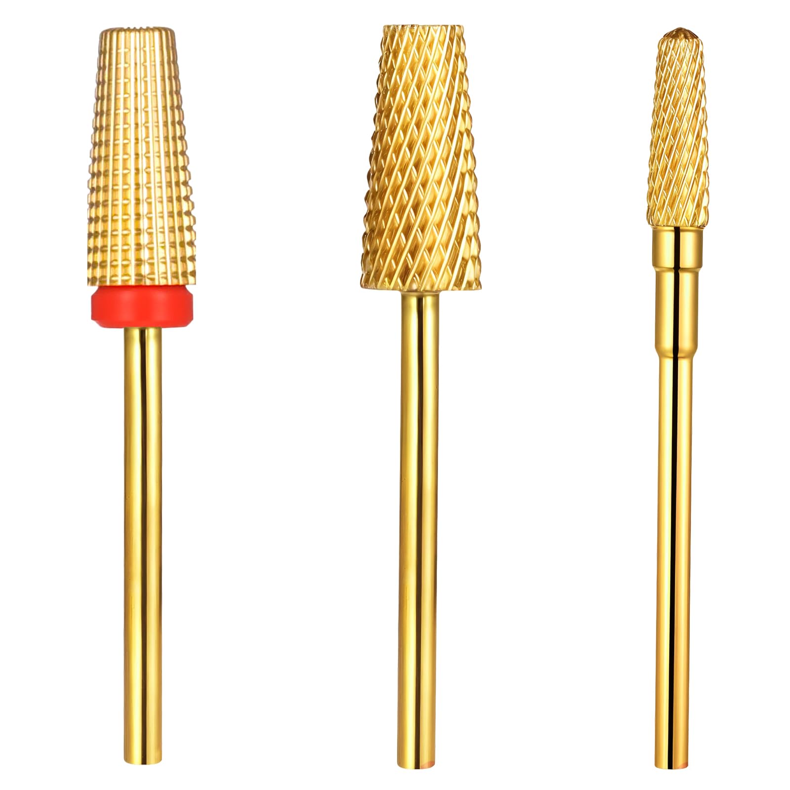 Qianyu Juego de 3 brocas de carburo para uñas 5 en 1, herramientas de arte para uñas, multifunción, punta de carburo para quitar acrílico o gel, manicura, pedicura, salón de belleza