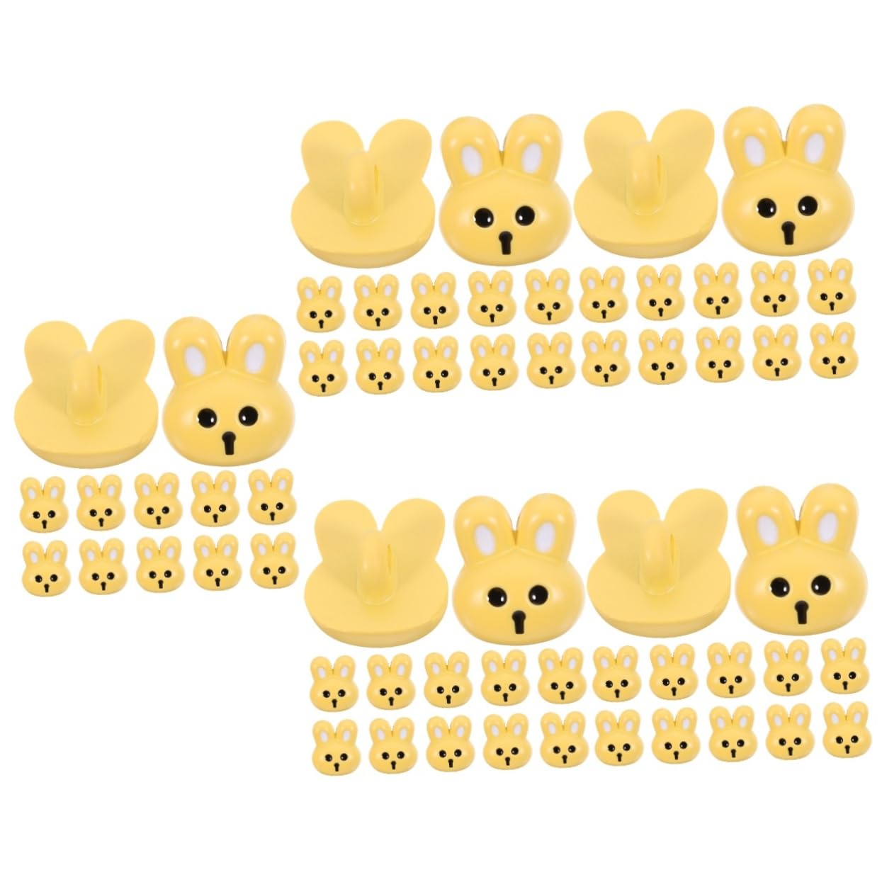 Tofficu 60pcs Sewing Resin Buttons for Easter Crafts Small Rabbit Themed Resin Buttons for Clothes and Coats